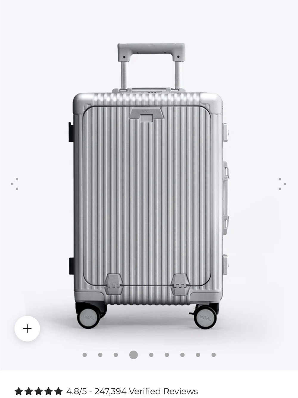 Silver Hard-Shell Spinner Carry-On Luggage - Sleek Travel Case - Picture 4 of 11
